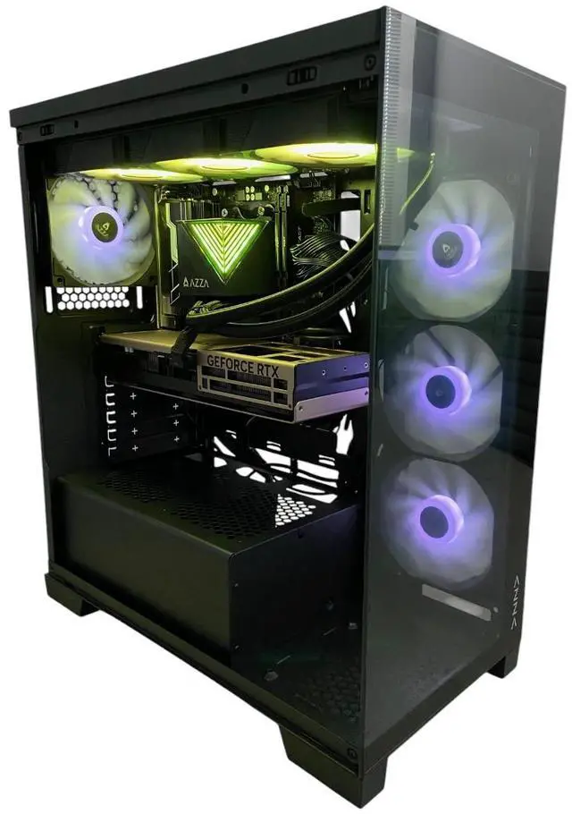 Alt view image 2 of 5 - AZZA Jericho Gaming PC, AMD Ryzen 7 7800X3D, NVIDIA GeForce RTX 5070 Ti, 64GB DDR5, 1TB NVMe SSD, 850W 80+ Gold ATX 3.1, AIO Liquid Cooler, Windows 11 Home