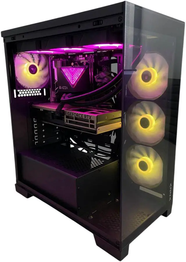 Alt view image 3 of 6 - AZZA Ehud Gaming PC, Intel Core Ultra 7 265KF, NVIDIA GeForce RTX 5070, 32GB DDR5, 1TB NVMe SSD, 850W 80+ Gold ATX 3.1, AIO Liquid Cooler, Windows 11 Home