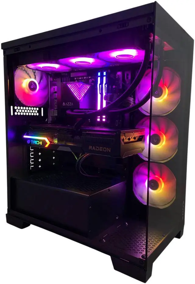Alt view image 2 of 4 - AZZA Canaan Gaming Desktop PC, AMD Ryzen 9 9900X3D, AMD Radeon RX 9070 XT, 32GB DDR5, 2TB SSD, Windows 11 Home