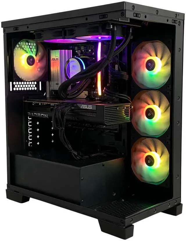Alt view image 2 of 5 - AZZA Carmel Gaming Desktop PC, AMD Ryzen 7 7800X3D, AMD Radeon RX 9070 XT, 32GB DDR5, 2TB M.2 SSD, Windows 11 Home