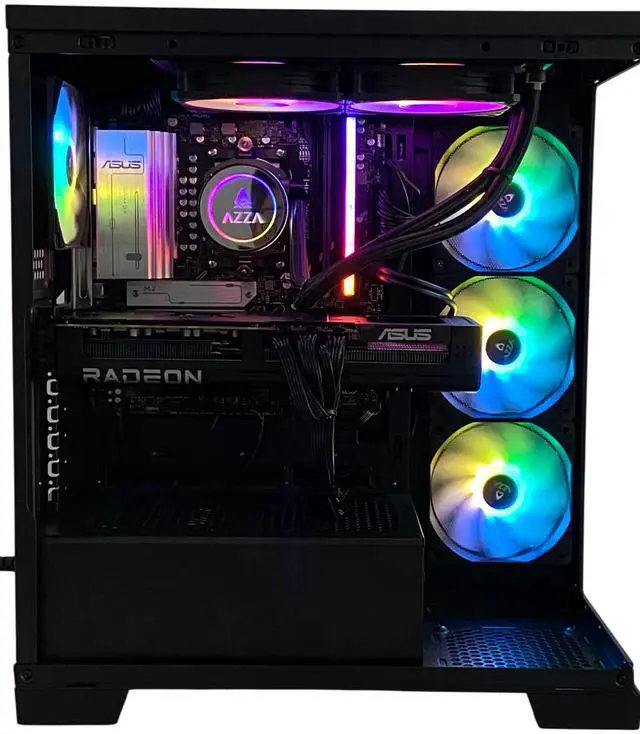 Alt view image 3 of 5 - AZZA Carmel Gaming Desktop PC, AMD Ryzen 7 7800X3D, AMD Radeon RX 9070 XT, 32GB DDR5, 2TB M.2 SSD, Windows 11 Home