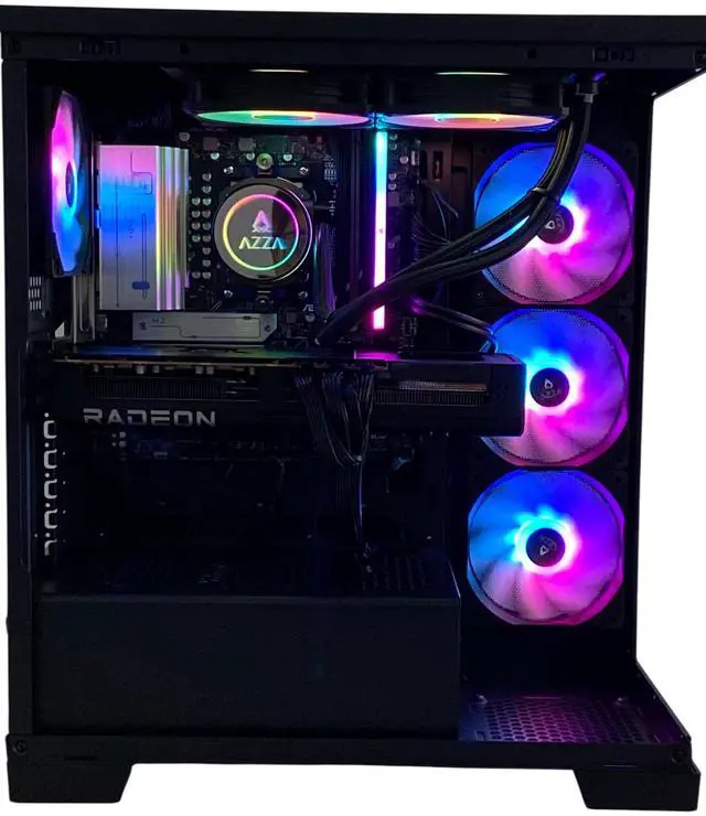 Alt view image 3 of 4 - AZZA Carmel Gaming Desktop PC, AMD Ryzen 7 7800X3D, AMD Radeon RX 9070 XT, 32GB DDR5, 2TB M.2 SSD, Windows 11 Home