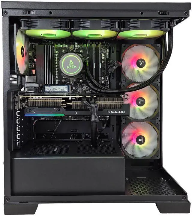 Alt view image 4 of 7 - AZZA Carmel Gaming Desktop PC, AMD Ryzen 7 7800X3D, AMD Radeon RX 9070 XT, 32GB DDR5, 2TB M.2 SSD, Windows 11 Home