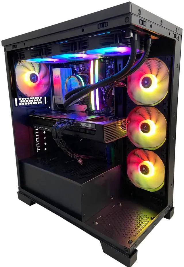 Main image of AZZA Ebal Gaming Desktop PC, AMD Ryzen 7 9800X3D, AMD Radeon RX 9070 XT, 64GB DDR5, 2TB M.2 SSD, Windows 11 Home