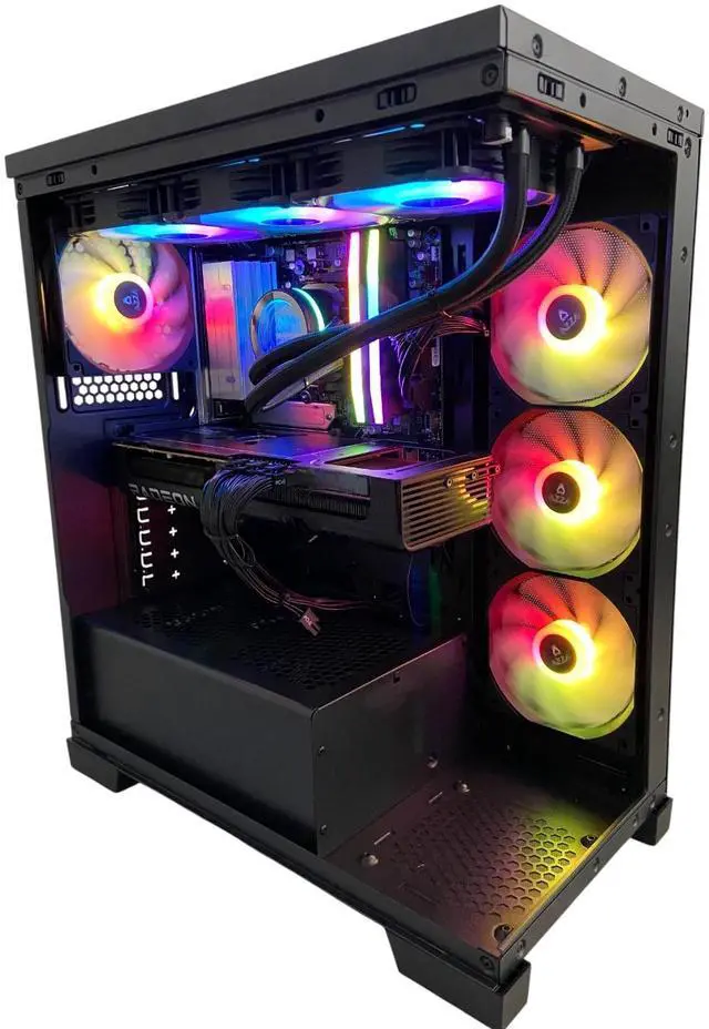 Main image of AZZA Ebal Gaming Desktop PC, AMD Ryzen 7 9800X3D, AMD Radeon RX 9070 XT, 64GB DDR5, 2TB M.2 SSD, Windows 11 Home