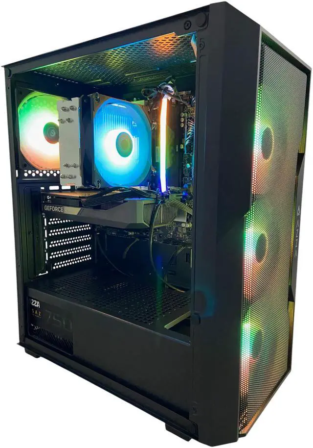 Alt view image 2 of 5 - Azza Zion Pro Gaming PC, Intel Core Ultra 5 225F, NVIDIA GeForce RTX 5060, 16GB DDR5, 1TB NVMe SSD, Windows 11 Home