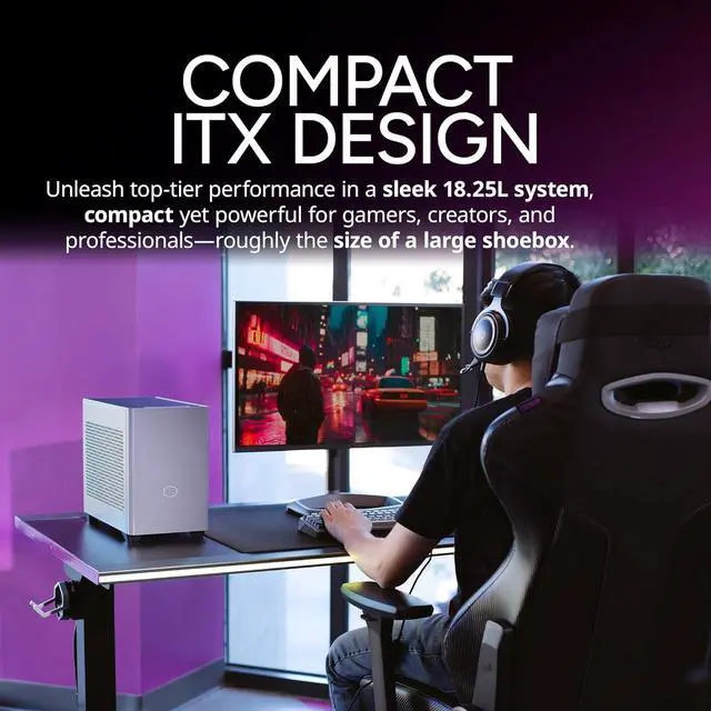 Alt view image 18 of 18 - Cooler Master NR2 Pro Mini ITX - AMD RYZEN 7 7800X3D 4.2 GHz (5.0 GHz Turbo) | Gigabyte RTX 5070 12GB & B650I AORUS ULTRA | 32GB DDR5 6000MHz | 2TB Gen4 M.2 | WiFi | Windows 11 | 280mm AIO Gaming PC