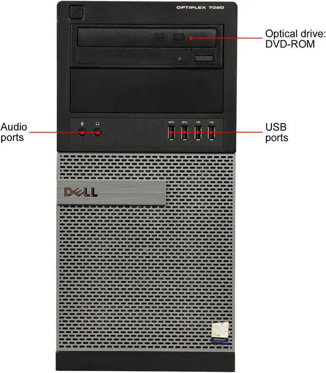 Alt view image 2 of 9 - DELL Desktop Computer OptiPlex 7020 Intel Core i5-4590 12GB DDR3 3TB HDD 120GB SSD Intel HD Graphics Windows 10 Pro 64-bit