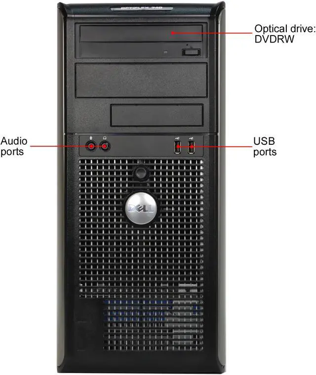 Alt view image 4 of 4 - Dell 740-T AMD Athlon64x2 2.7GHz/4GB/250GB HDD/DVDRW/Win10P64/Refurbished