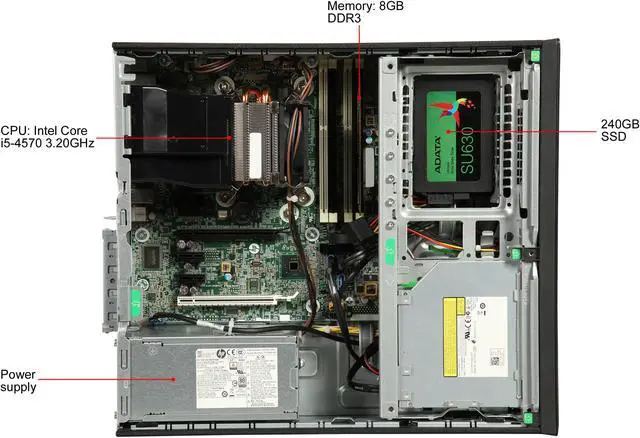 Alt view image 6 of 9 - HP Grade A Desktop Computer EliteDesk 800 G1 Intel Core i5-4570 8GB DDR3 240GB SSD Windows 10 Pro