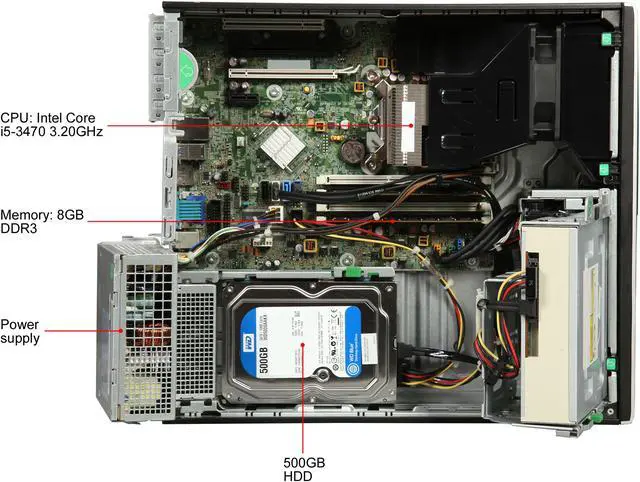 Alt view image 6 of 8 - Refurbished HP Grade A Desktop Computer Elite 8300 Intel Core i5 3rd Gen 3470 (3.20 GHz) 8 GB DDR3 500 GB HDD USB WiFi Windows 10 Pro 64-bit