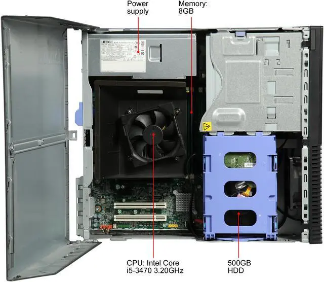 Alt view image 7 of 9 - Lenovo Grade B Desktop Computer M92P Intel Core i5-3470 8GB DDR3 500GB HDD Windows 10 Pro 64-Bit