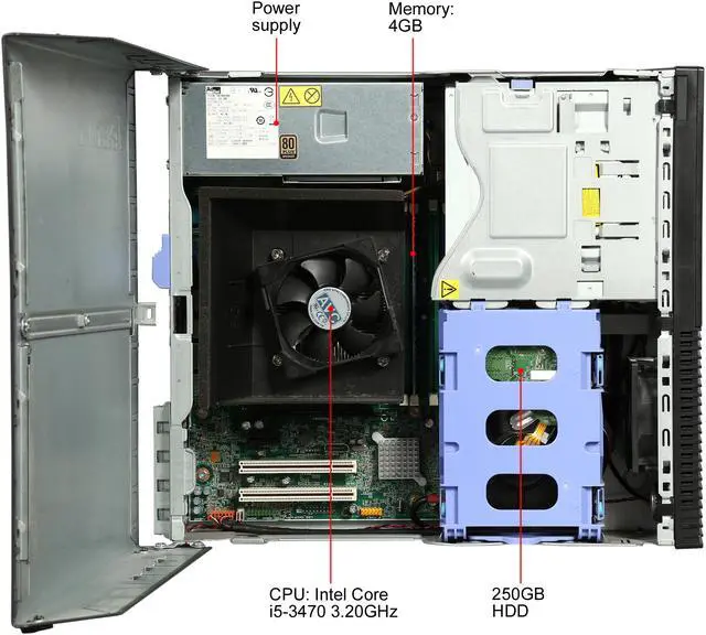 Alt view image 8 of 8 - Lenovo Grade A Desktop Computer ThinkCentre M82 Intel Core i5-3470 4 GB 250GB HDD Windows 7 Professional
