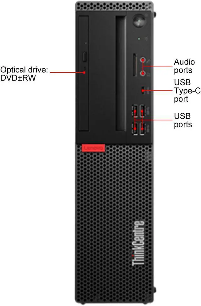 Alt view image 2 of 8 - Lenovo Desktop Computer ThinkCentre M920 (10SJ000LUS) Intel Core i5-8500 8GB DDR4 256GB SSD Intel UHD Graphics 630 Windows 10 Pro 64-bit