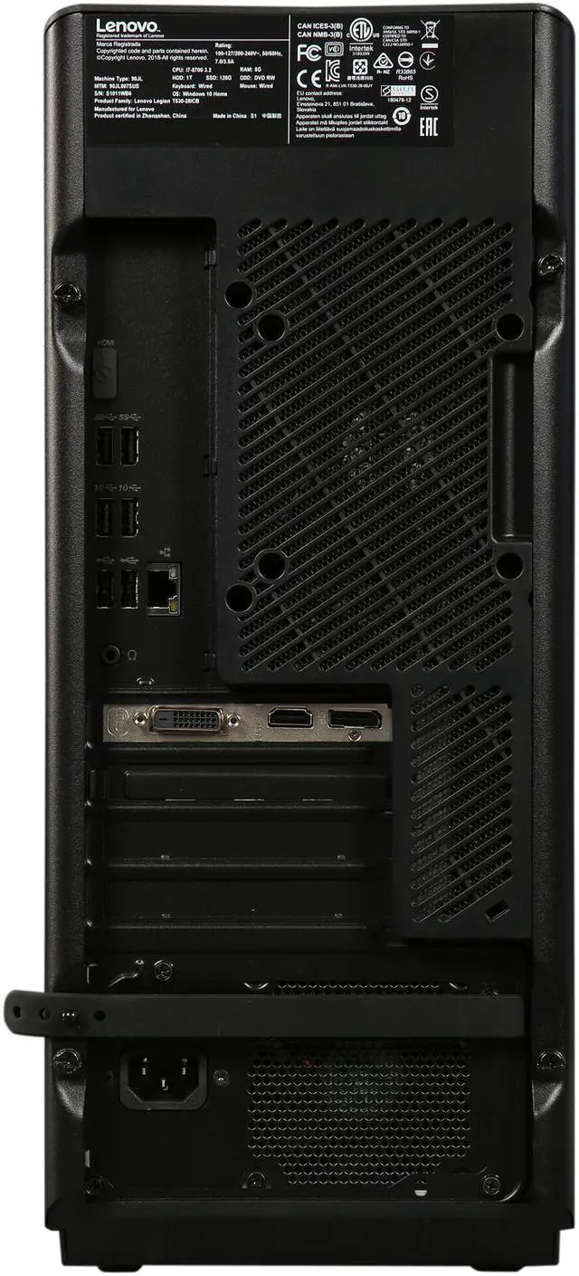 Alt view image 6 of 10 - Lenovo Gaming Desktop Legion T530-28ICB 90JL007SUS Intel Core i7-8700 8GB DDR4 1TB HDD GeForce GTX 1050 Ti Windows 10 Home 64-bit