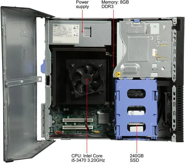 Alt view image 6 of 8 - Lenovo Grade A Desktop Computer ThinkCentre M82 Intel Core i5-3470 8GB DDR3 240GB SSD Windows 10 Pro