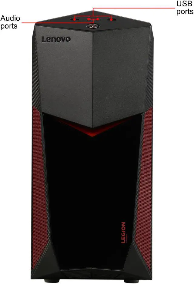 Alt view image 2 of 9 - Lenovo Gaming Desktop Legion 90H7007AUS Intel Core i5-7400 8GB DDR4 1TB HDD GeForce GTX 1050 Ti Windows 10 Home 64-bit