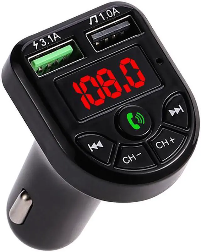 Alt view image 4 of 6 - LED FM Transmitter Bluetooth 5.0 Car kit Dual USB Car Charger 3.1A 1A 2 Port USB MP3 Music Player for iphone for car U disk/TF
