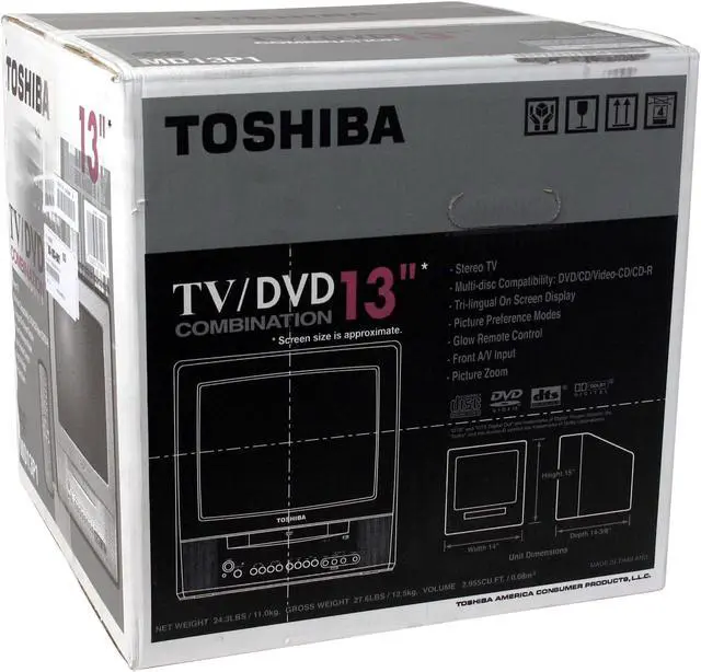 Alt view image 7 of 7 - TOSHIBA MD13P1 13" Silver 13" TV/ DVD Combination