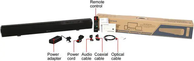 Alt view image 7 of 7 - Arvicka R7000 Home Theater TV Speaker-Csr Bluetooth 4.0 Wireless 2.1 Channel Surround Sound Bar with Built-in Subwoofer