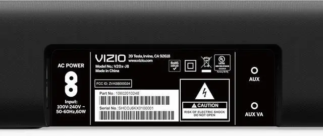Alt view image 3 of 5 - VIZIO V-Series 2.0 Compact Sound Bar with Dolby Audio, V20x-J8