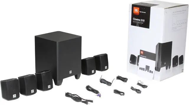 Alt view image 10 of 10 - JBL CINEMA 510 5.1 CH Home Theater speakers system with powered subwoofer