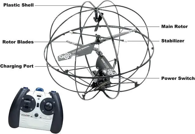 Alt view image 4 of 6 - HYPE RC Crash-Proof Sphere Robotic UFO
