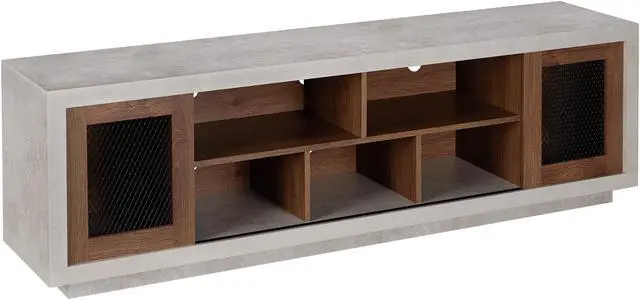 Alt view image 2 of 6 - Furniture of America Oox Industrial Wood 70" TV Stand in Walnut