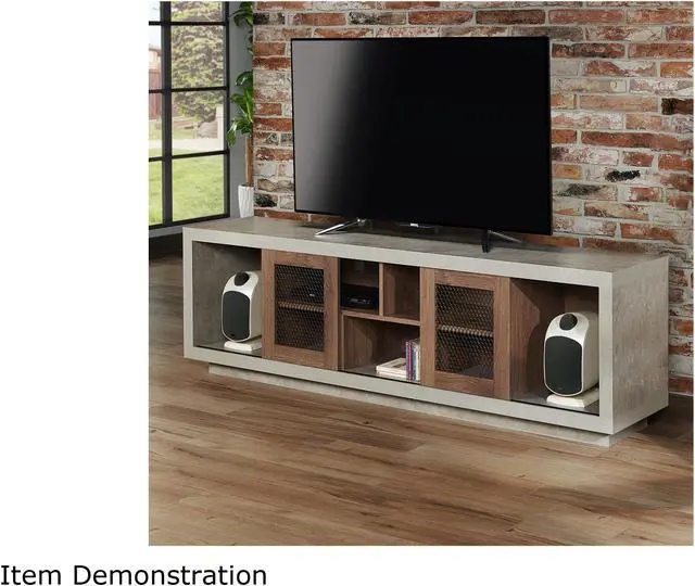 Alt view image 5 of 6 - Furniture of America Oox Industrial Wood 70" TV Stand in Walnut