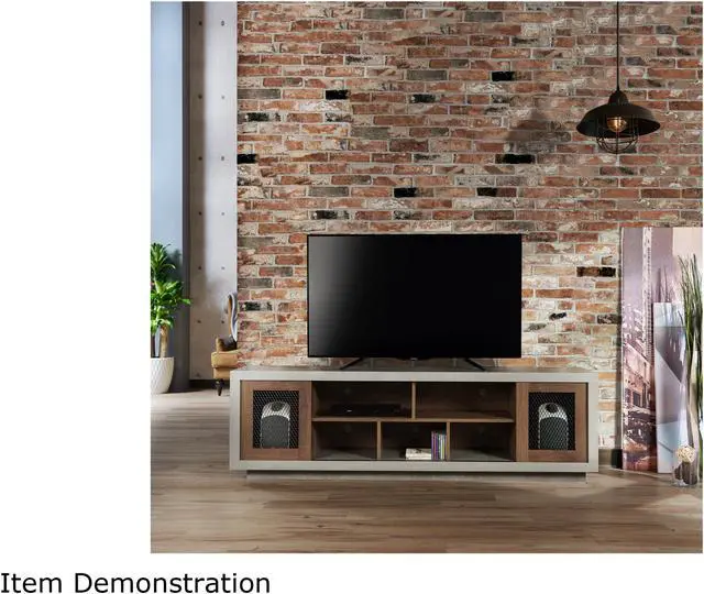 Alt view image 6 of 6 - Furniture of America Oox Industrial Wood 70" TV Stand in Walnut