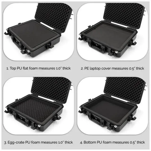 Alt view image 2 of 5 - Casematix Waterproof IP67 Laptop Hard Case for 15.6-17.3 inch Gaming Laptops - Laptop Case with Foam - RMR21PRO-GMING