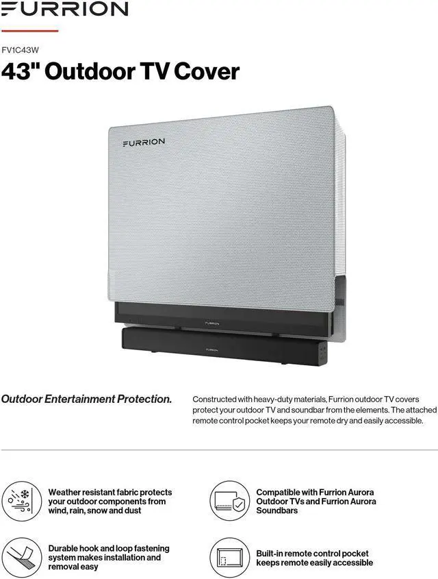 Alt view image 2 of 2 - Furrion FV1C43W 43" Outdoor TV Cover - 2022