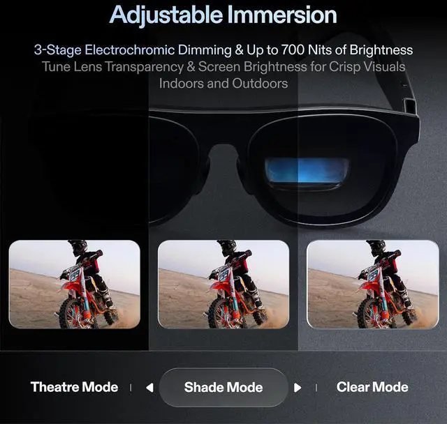Alt view image 5 of 10 - XREAL One Pro AR Glasses - 57 Degree FOV X Prism, Sony Micro-OLED 120Hz, X1 Chip, 3ms Latency, Sound by Bose, Size M