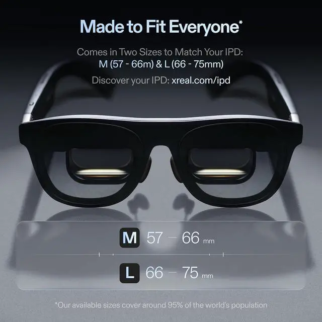 Alt view image 10 of 10 - XREAL One Pro AR Glasses - 57 Degree FOV X Prism, Sony Micro-OLED 120Hz, X1 Chip, 3ms Latency, Sound by Bose, Size M