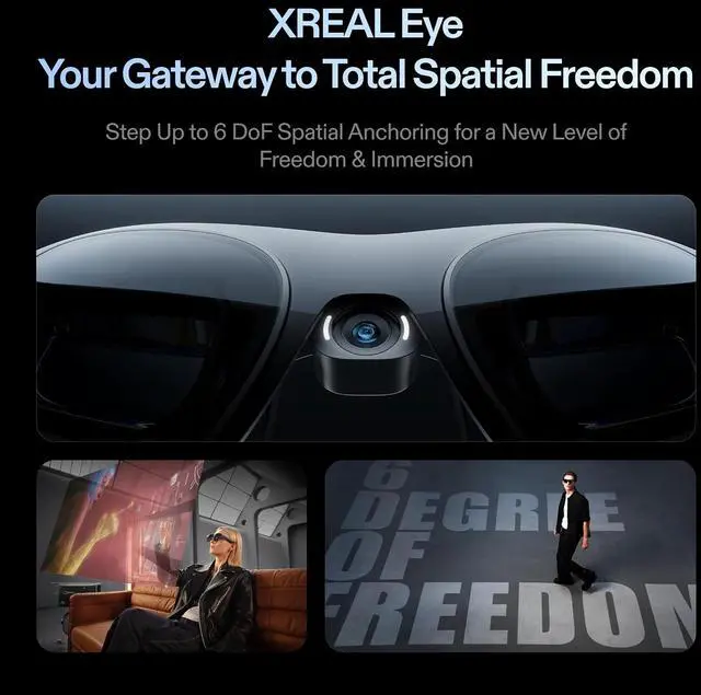 Alt view image 4 of 10 - XREAL One Pro AR Glasses - 57 Degree FOV X Prism, Sony Micro-OLED 120Hz, X1 Chip, 3ms Latency, Sound by Bose, Size M