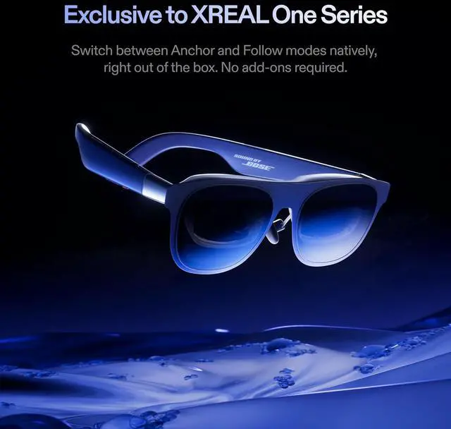 Alt view image 4 of 9 - XREAL 1S AR Glasses - Up to 500-inch Virtual Screen, Sony Micro-OLED 120Hz, X1 Chip, REAL 3D, Bose Audio, 82g