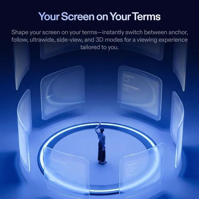 Alt view image 5 of 9 - XREAL 1S AR Glasses - Up to 500-inch Virtual Screen, Sony Micro-OLED 120Hz, X1 Chip, REAL 3D, Bose Audio, 82g
