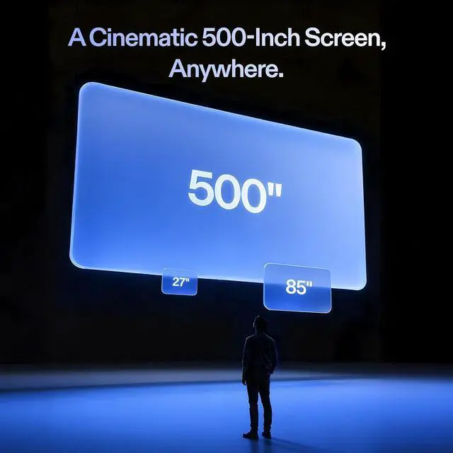 Alt view image 2 of 9 - XREAL 1S AR Glasses - Up to 500-inch Virtual Screen, Sony Micro-OLED 120Hz, X1 Chip, REAL 3D, Bose Audio, 82g