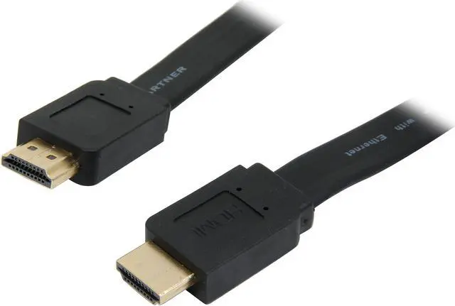 Main image of SYBA CL-CAB31038 5.9 ft. Black HDMI Flat Cable, V1.4, Supports 3D & 4K Resolution, Gold Plated Connector Male to Male