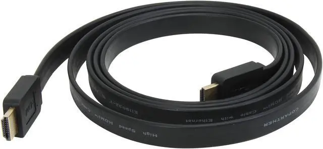 Alt view image 2 of 3 - SYBA CL-CAB31038 5.9 ft. Black HDMI Flat Cable, V1.4, Supports 3D & 4K Resolution, Gold Plated Connector Male to Male