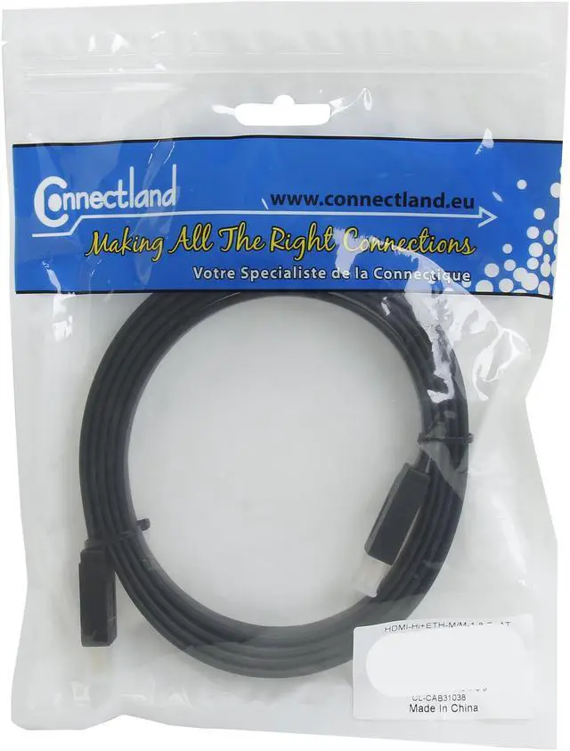 Alt view image 3 of 3 - SYBA CL-CAB31038 5.9 ft. Black HDMI Flat Cable, V1.4, Supports 3D & 4K Resolution, Gold Plated Connector Male to Male