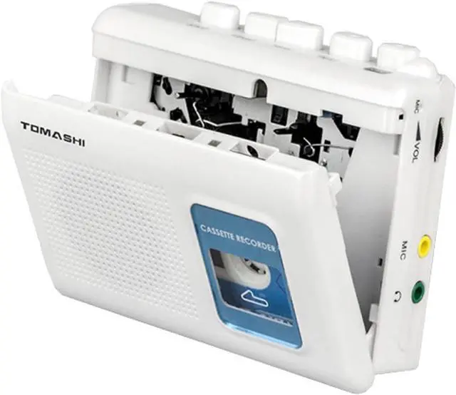 Main image of TOMASHI Portable Cassette Player Tape Recorder with Built-in Speaker,Microphone,Headphone Jack-, 4.57 x 3.54 x 1.38inch