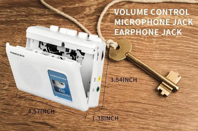 Alt view image 6 of 7 - TOMASHI Portable Cassette Player Tape Recorder with Built-in Speaker,Microphone,Headphone Jack-, 4.57 x 3.54 x 1.38inch