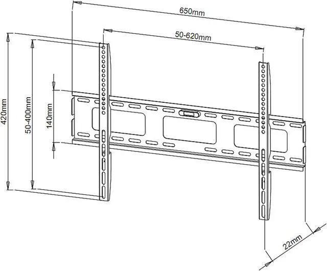 Alt view image 2 of 3 - Techly ICA-PLB 132L Black 40"-65" Ultra-Slim Wall Bracket for LED LCD TV Fixed