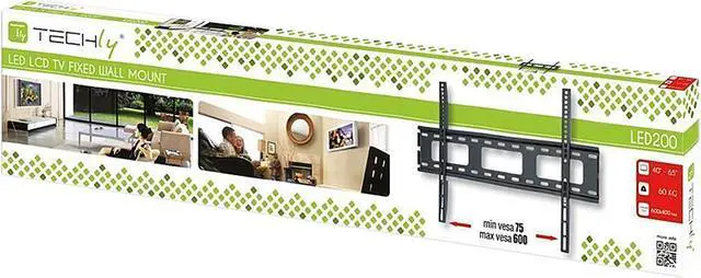 Alt view image 3 of 3 - Techly ICA-PLB 132L Black 40"-65" Ultra-Slim Wall Bracket for LED LCD TV Fixed