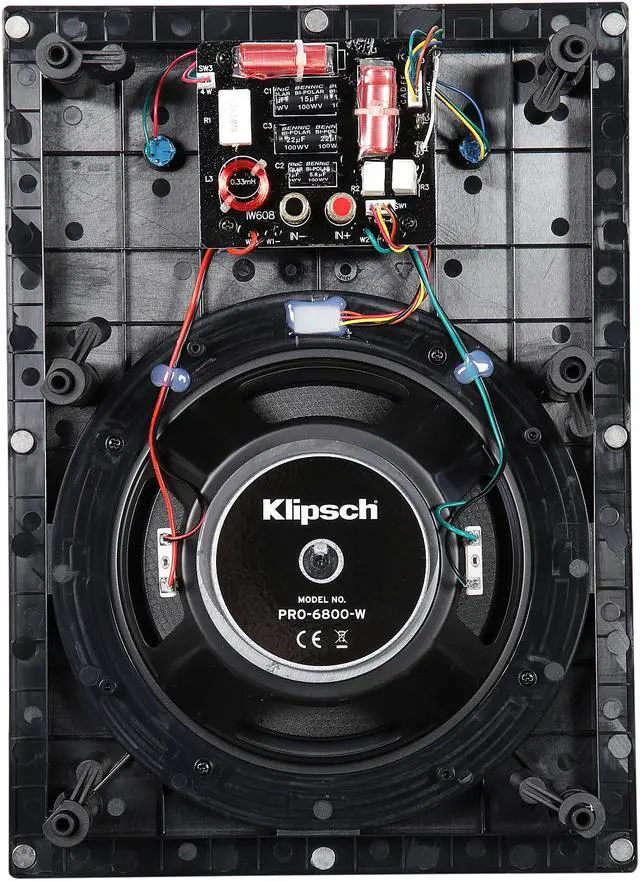Alt view image 5 of 6 - Klipsch PRO 6800 80W 2-Way In-Wall Home Audio Speaker