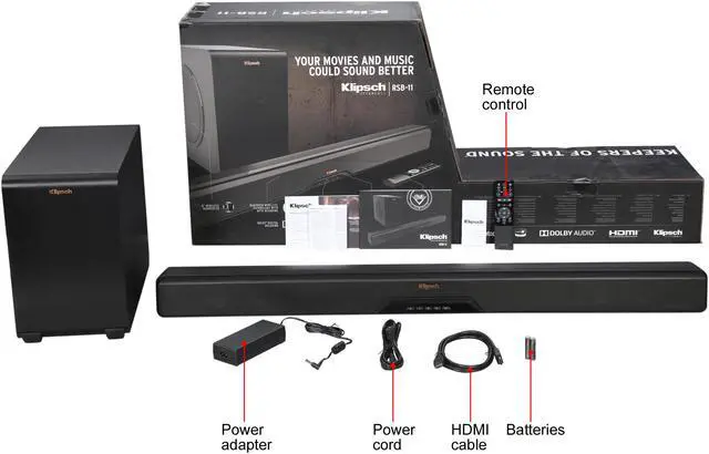 Alt view image 13 of 13 - Klipsch RSB-11 Sound bar with 8" subwoofer, black