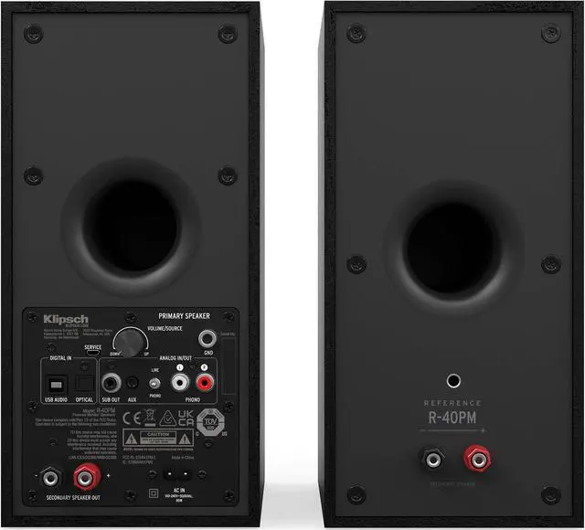 Alt view image 2 of 7 - Klipsch R-40PM 35W 2-Way Powered Speakers with 4"woofers (pair) - Black