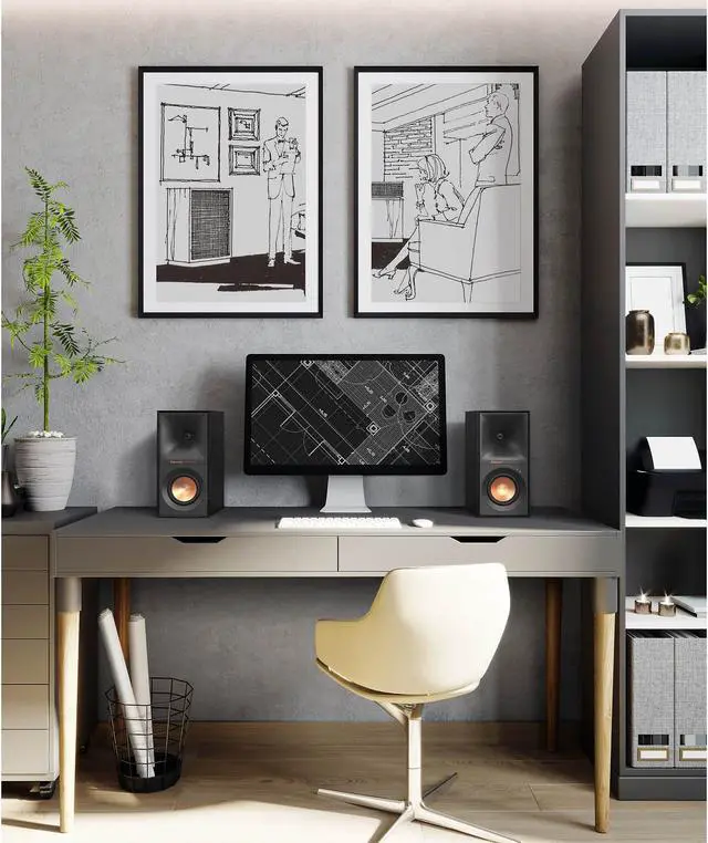Alt view image 6 of 7 - Klipsch R-40PM 35W 2-Way Powered Speakers with 4"woofers (pair) - Black
