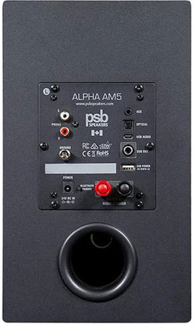 Alt view image 2 of 2 - Alpha AM5 Powered Bookshelf Speakers - White